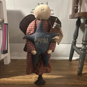 Rustic Americana Angel Doll with Star